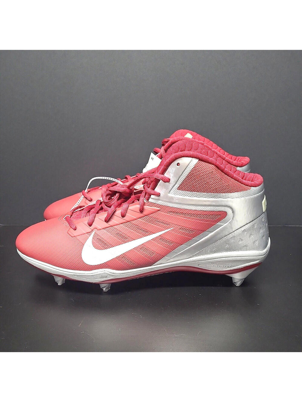 NIKE Alpha Talon Elite Football Cleats #526208-612, NWOT, Sz 16, Maroon, Silver